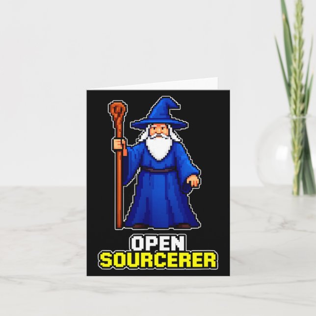 Lustiger Open-Sourcerer-Zauberer sagt sarkastisch  Karte (Vorderseite)