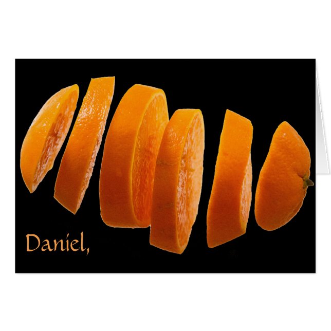 Lustiger orange Witz-Geburtstag (Vorderseite (Horizontal))