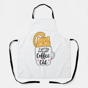 Lustiger Orangenkatze Kaffeetasse Katzenliebhaber Schürze