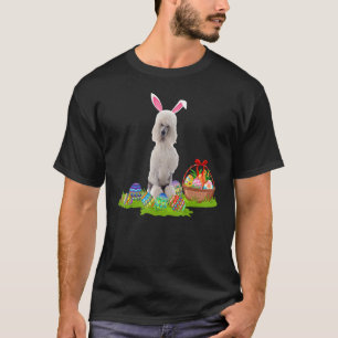Lustiger Ostereier jagender Hase Standard Pudel Hu T-Shirt