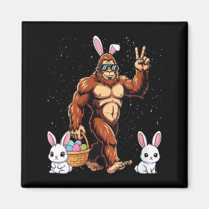 Lustiger Osterhase Bigfoot Damen Funny Easter Magnet