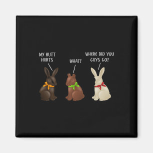 Lustiger Osterhase Wo seid ihr Jungs hingegangen Magnet