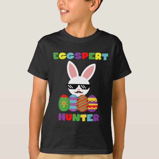 Lustiger Osterhasen-Ei-Jäger-KinderT - Shirt (Vorderseite)