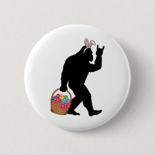 Lustiger Ostern Bigfoot Eier Kostüm Bunny Bigfoot Button