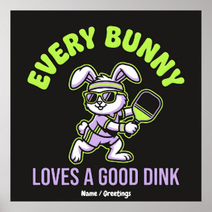 Lustiger Ostern-Pickleball-Jeder Hase liebt einen Poster