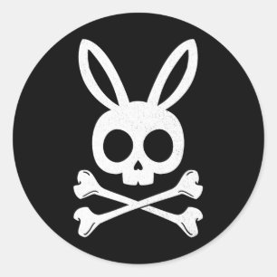 Lustiger Ostern-Pirat Jolly Roger Bunny Schädel Ka Runder Aufkleber