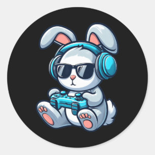 Lustiger Ostertag Gamer Bunny Frühling Ostern Gami Runder Aufkleber