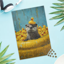 Lustiger Otter Gummiente Pool Puzzle