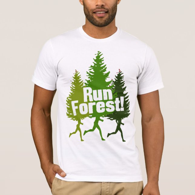 Lustiger Outdoorsman-Laufwald T-Shirt (Vorderseite)