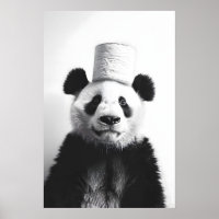 Lustiger Panda-Badezimmer-Kunst-Vintage-Klopapierr