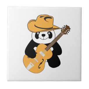 Lustiger Panda mit Gitarre Fliese