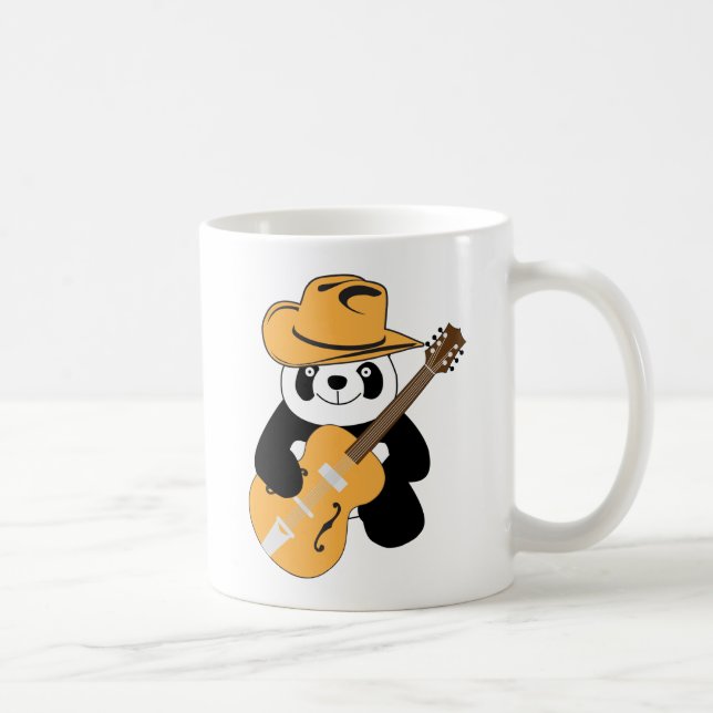 Lustiger Panda mit Gitarre Kaffeetasse (Rechts)