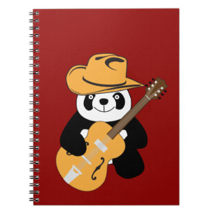 Lustiger Panda mit Gitarre Notizblock
