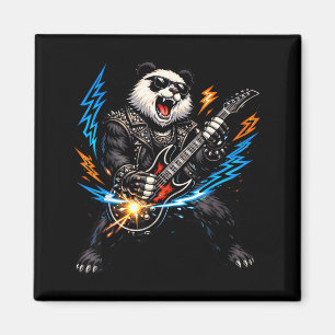 Lustiger Panda spielt Gitarre Rock and Roll für Mä Magnet