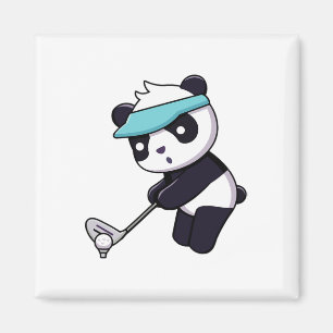 Lustiger Panda spielt Golf, Tier Golfer Panda Bär  Magnet