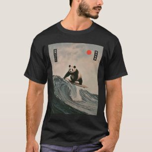 Lustiger Panda-Surf-Spruch Japanische Welle Meme H T-Shirt