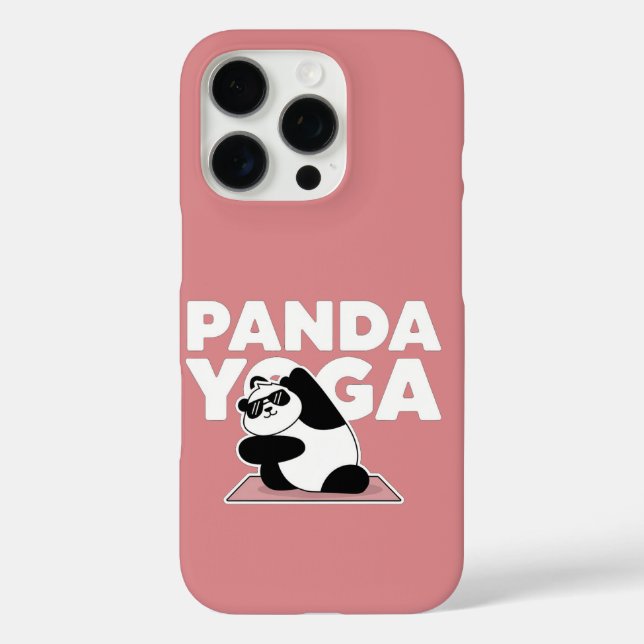 lustiger Panda-Yoga iPhone 16 Pro Hülle (Rückseite)