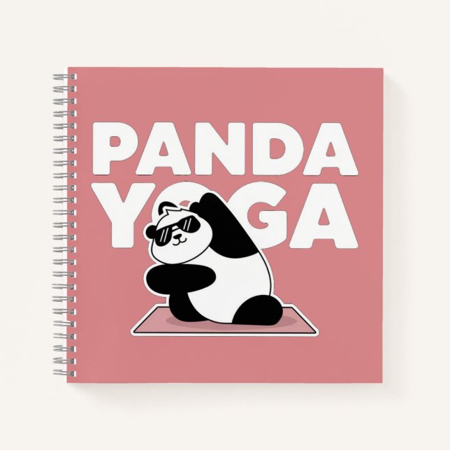 lustiger Panda-Yoga Notizbuch (Vorderseite)