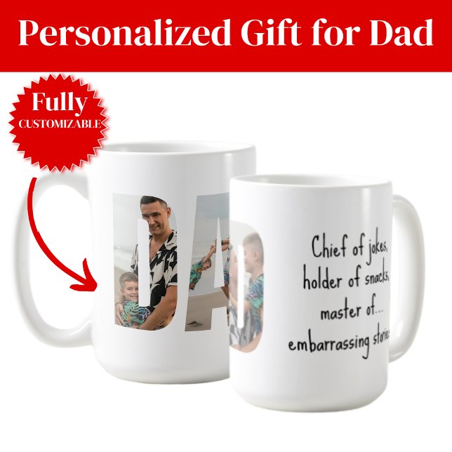 Lustiger Papa-Becher – Chef der Witze und Meister  Kaffeetasse (Funny Dad Mug – Chief of Jokes & Master of Snacks)