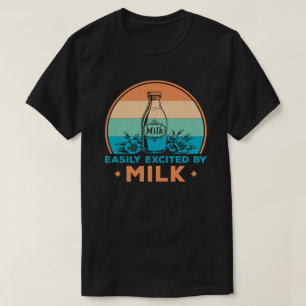 Lustiger Papa, der sich leicht von Milch Retro-Son T-Shirt
