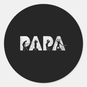 Lustiger Papa Golf Daddy Lustiges Vatertagsgeschen Runder Aufkleber