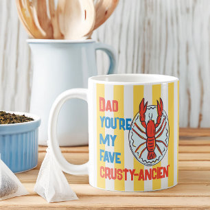 Lustiger Papa-Hummer-Krebs-Amalfi-Gelb-Streifen Kaffeetasse
