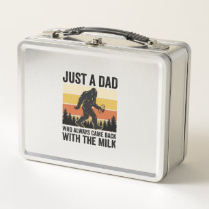 Lustiger Papa kam mit der Milch Vintage-Shirt_1 Metall Brotdose