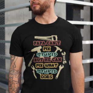 Lustiger Papa kann Dummheit nicht reparieren Vinta T-Shirt