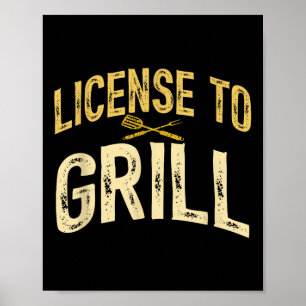 Lustiger Papa liebt BBQ Lizenz zum Grillen von Fle Poster