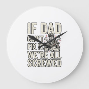 Lustiger Papa Mechaniker Wenn Papa es nicht repari Große Wanduhr