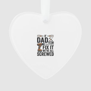 Lustiger Papa repariert es kaputtes Werkzeug Zitat Ornament