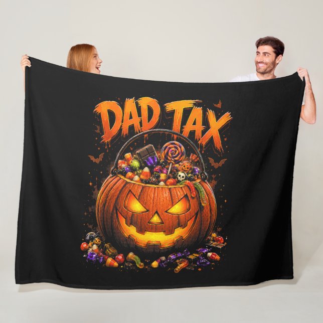 Lustiger Papa-Steuer Halloween-Kürbis Fleecedecke (Beispiel)