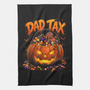 Lustiger Papa-Steuer Halloween-Kürbis Geschirrtuch