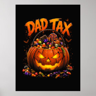 Lustiger Papa-Steuer Halloween-Kürbis Poster