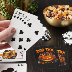Lustiger Papa-Steuer Halloween-Kürbis Spielkarten