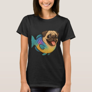 Lustiger Papageienfisch mit Pug-Kopf T-Shirt