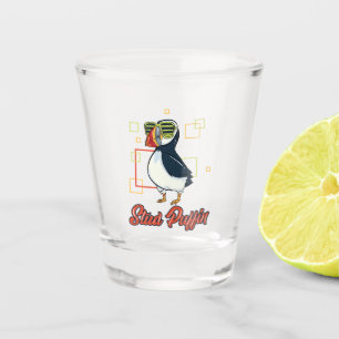 Lustiger Papageientaucher Seevogel Illustration Schnapsglas