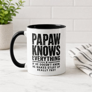 Lustiger Papaw-Weiß-alles-Tasse Opa-Geschenk Tasse