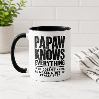 Lustiger Papaw-Weiß-alles-Tasse Opa-Geschenk Tasse