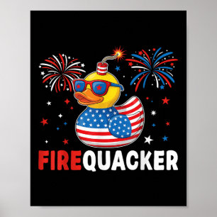 Lustiger patriotischer Enten-Feuerwerk-Wortspiel U Poster