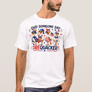 Lustiger patriotischer Feuerknaller-Ente T-Shirt