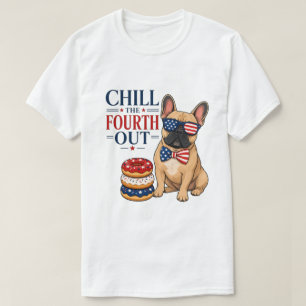 Lustiger patriotischer Franzose Chill den Vierten T-Shirt