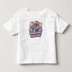 Lustiger patriotischer Hot Dog 4. Juli Party Kleinkind T-shirt