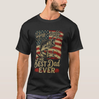 Lustiger patriotischer US-Flagge-Vater-Barsch-Ange T-Shirt