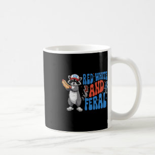 Lustiger patriotischer Waschbär Rot Weiß Und Verwi Kaffeetasse