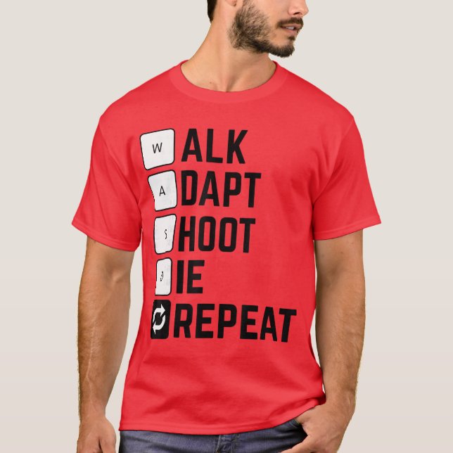 Lustiger PC-Spieler Computer-Nerd WASD Gaming-Mädc T-Shirt (Vorderseite)