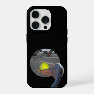 Lustiger Pelikan fängt Tennisball, Jeansjacke iPhone 15 Pro Hülle