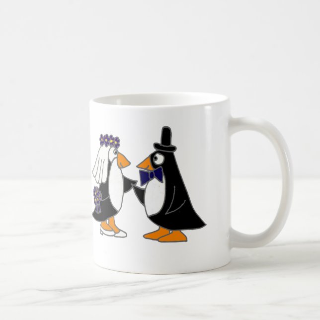 Lustiger Penguin-Braut-und Kaffeetasse (Rechts)
