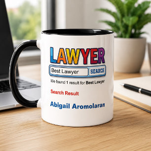 Lustiger personalisierter bester Anwalt Tasse
