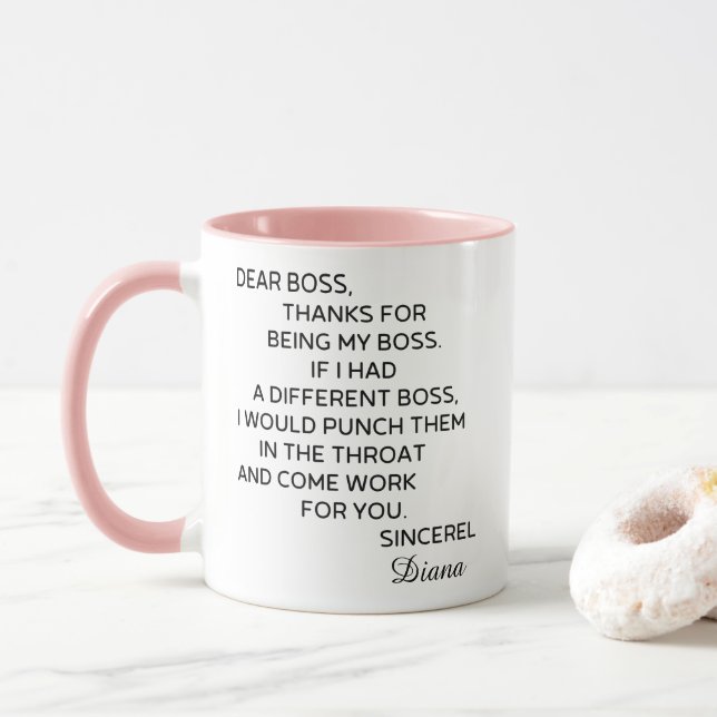 Lustiger Personalisierter Chef Tasse (Mit Donut)